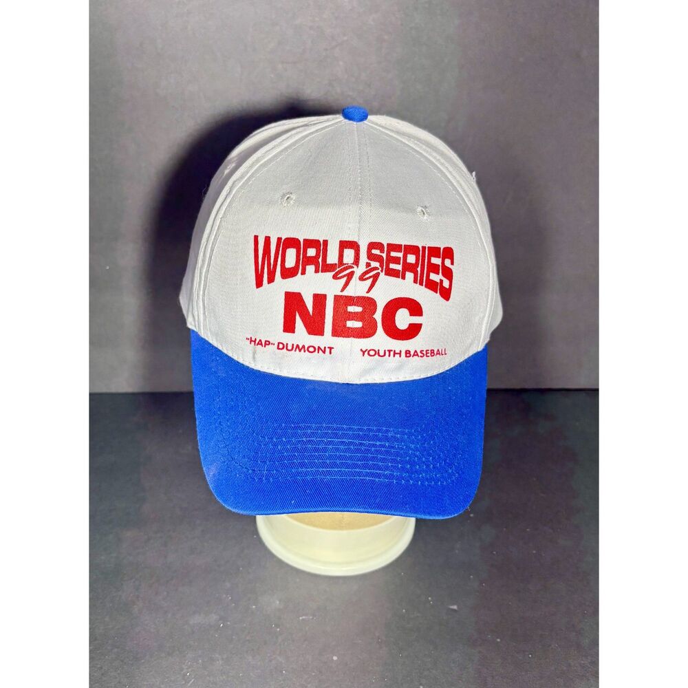 Vintage NBC Hap Dumont World Series Hat Youth Baseball OTTO Snapback Blue White